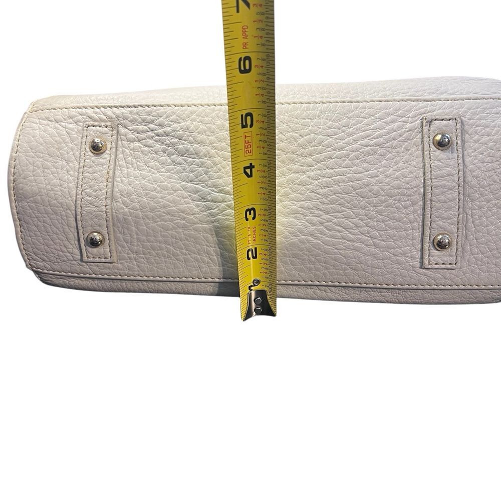 Dooney & Bourke Dillen Handbag White Pebbled Leather Purse No Crossbody Strap - Picture 10 of 11